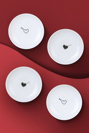 Hermia Juego para servir tartas de porcelana Blanco y Negro (4 Piezas) inevitablemente elegante